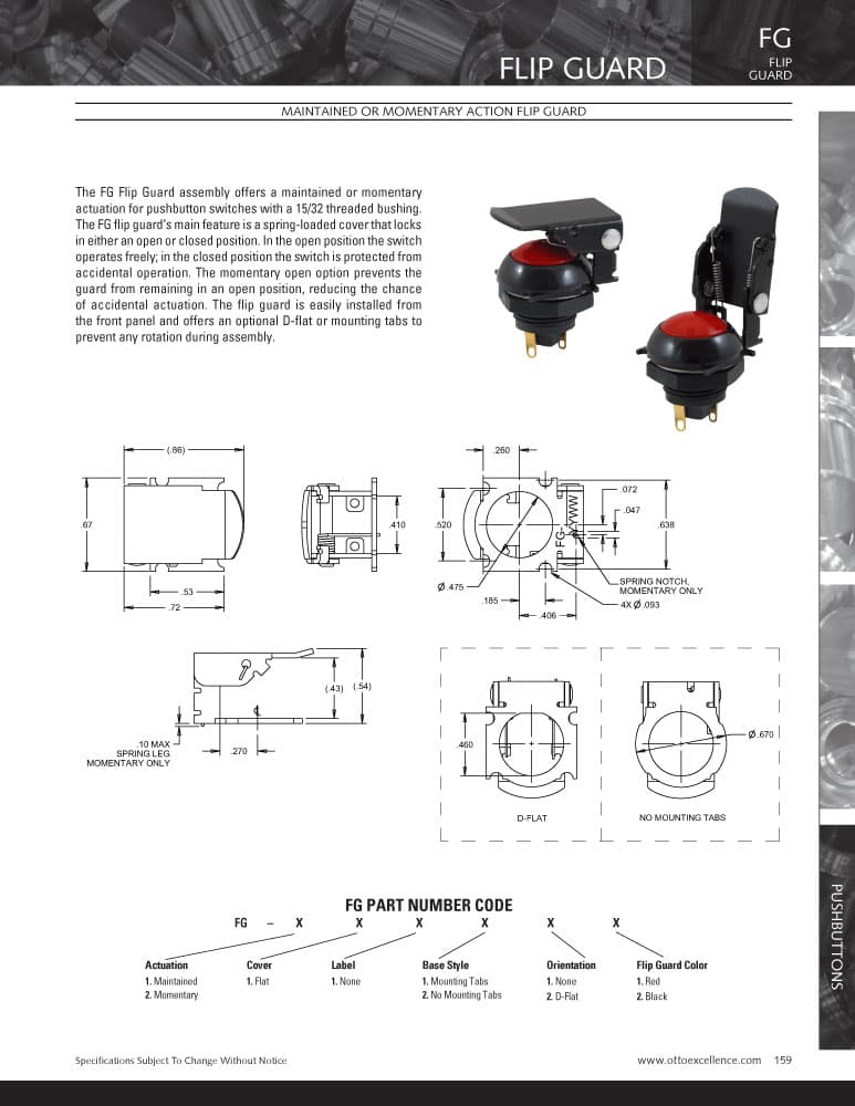 OTTO FG Flip Guards for Pushbutton Switches Range