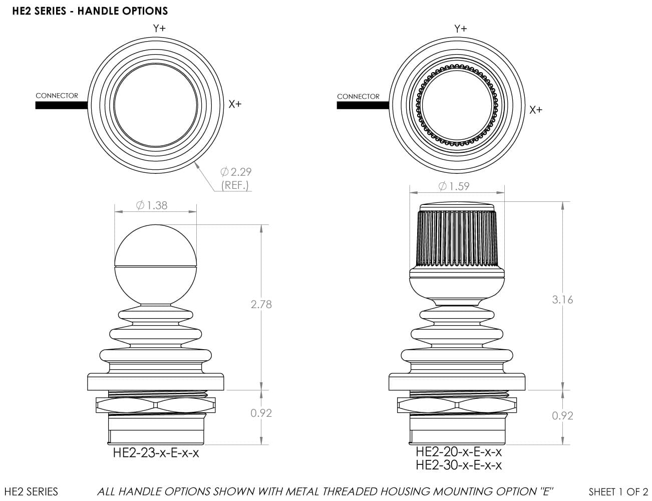Ruffy HE2 Fingertip Hall Effect Joystick 2 Axis Range