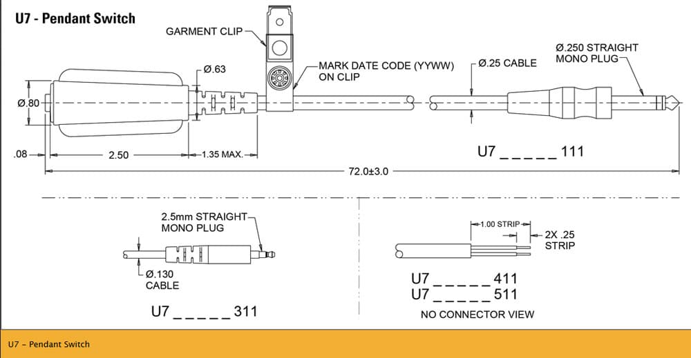 OTTO U7 Pendant Switch Range