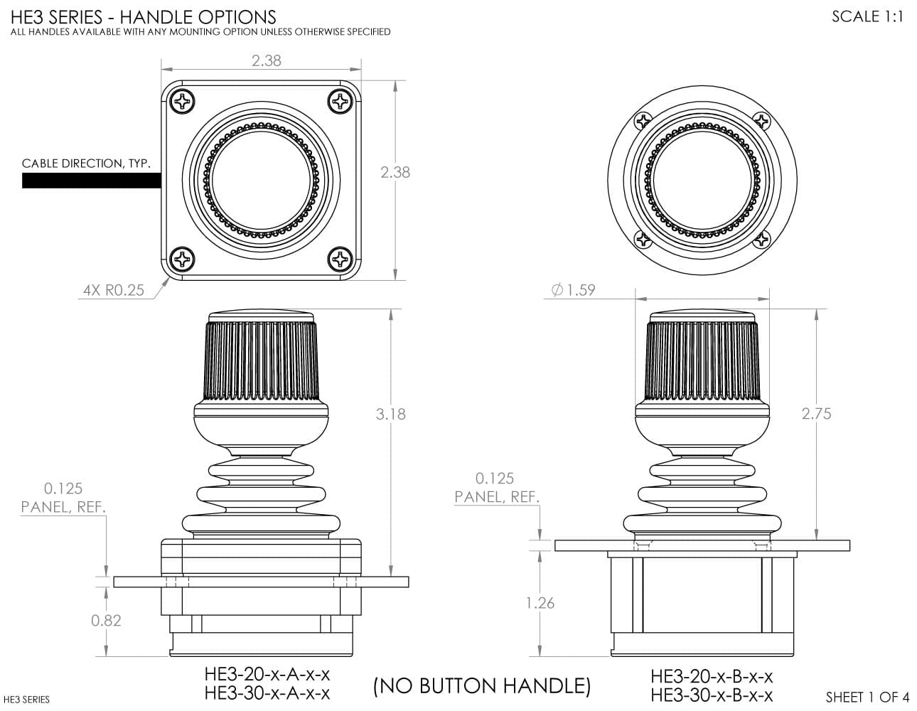 Ruffy HE3 Redundant Sensor, Fully Sealed Multi-Axis Hall Effect Joystick 2 Axis Range
