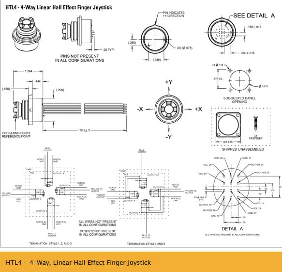 OTTO HTL4 4-Way Finger Joystick Range