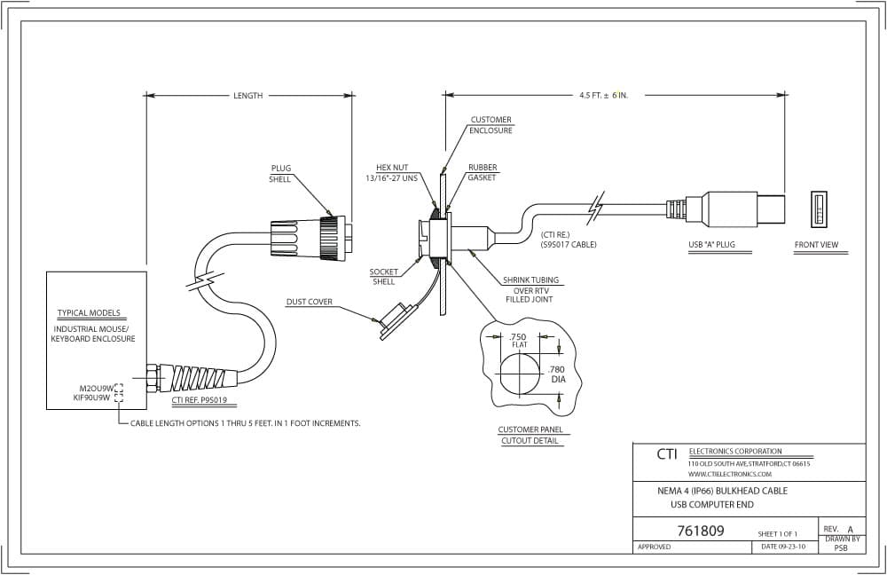 CTI Plug-n-Play Medical Mouse Pointer - M20U6-N2W Series