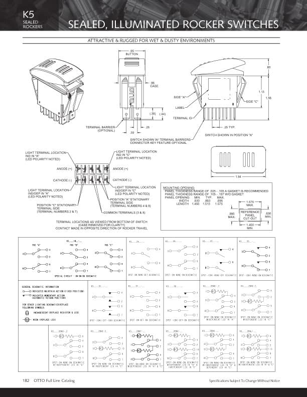 OTTO K5 Sealed Rocker Switch Range