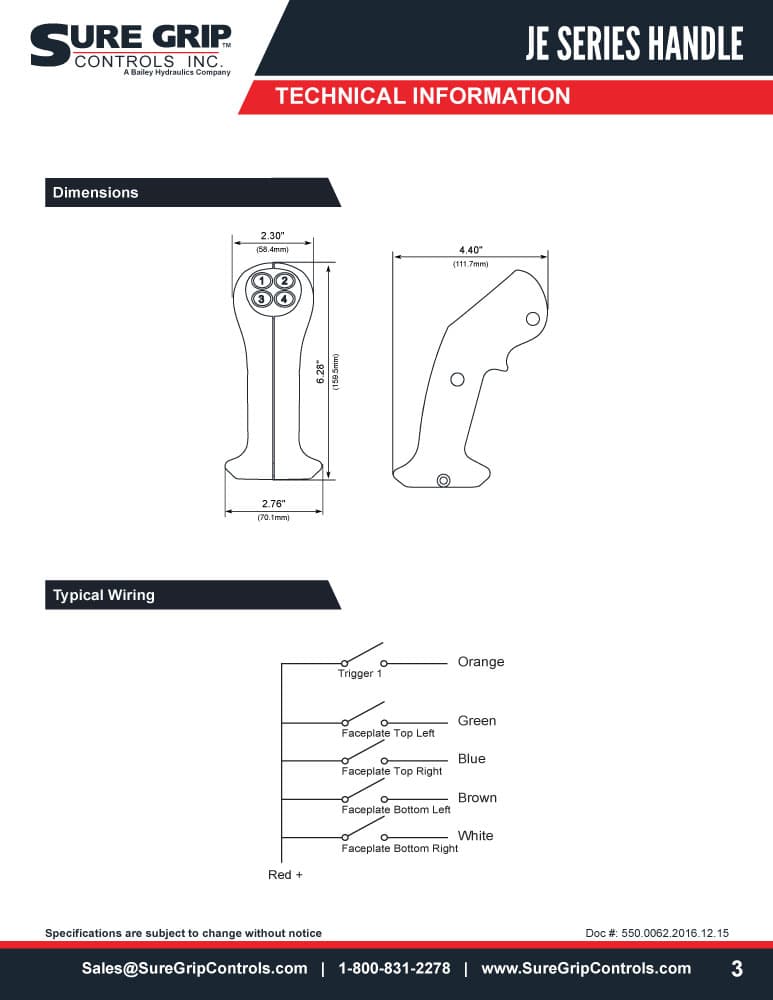 Sure Grip JE Joystick Handle Series